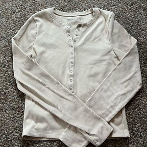 Abercrombie ribbed button long sleeve